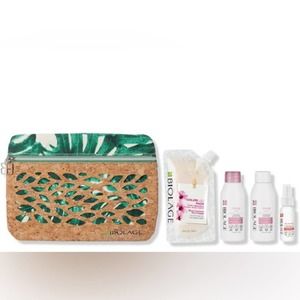 Biolage 5 Piece Set With Tropical Makeup Case NWT